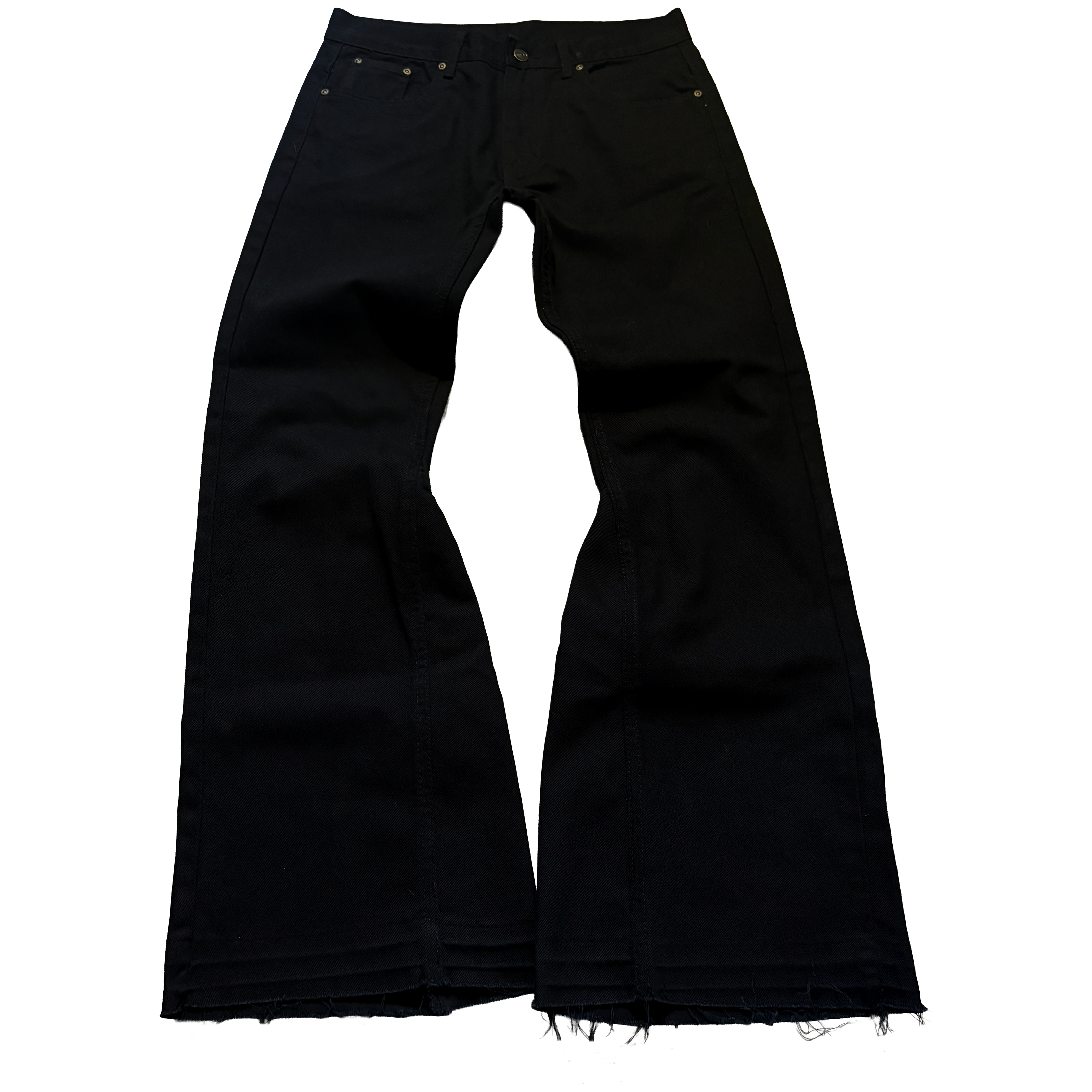 Custom Black Flared Jeans