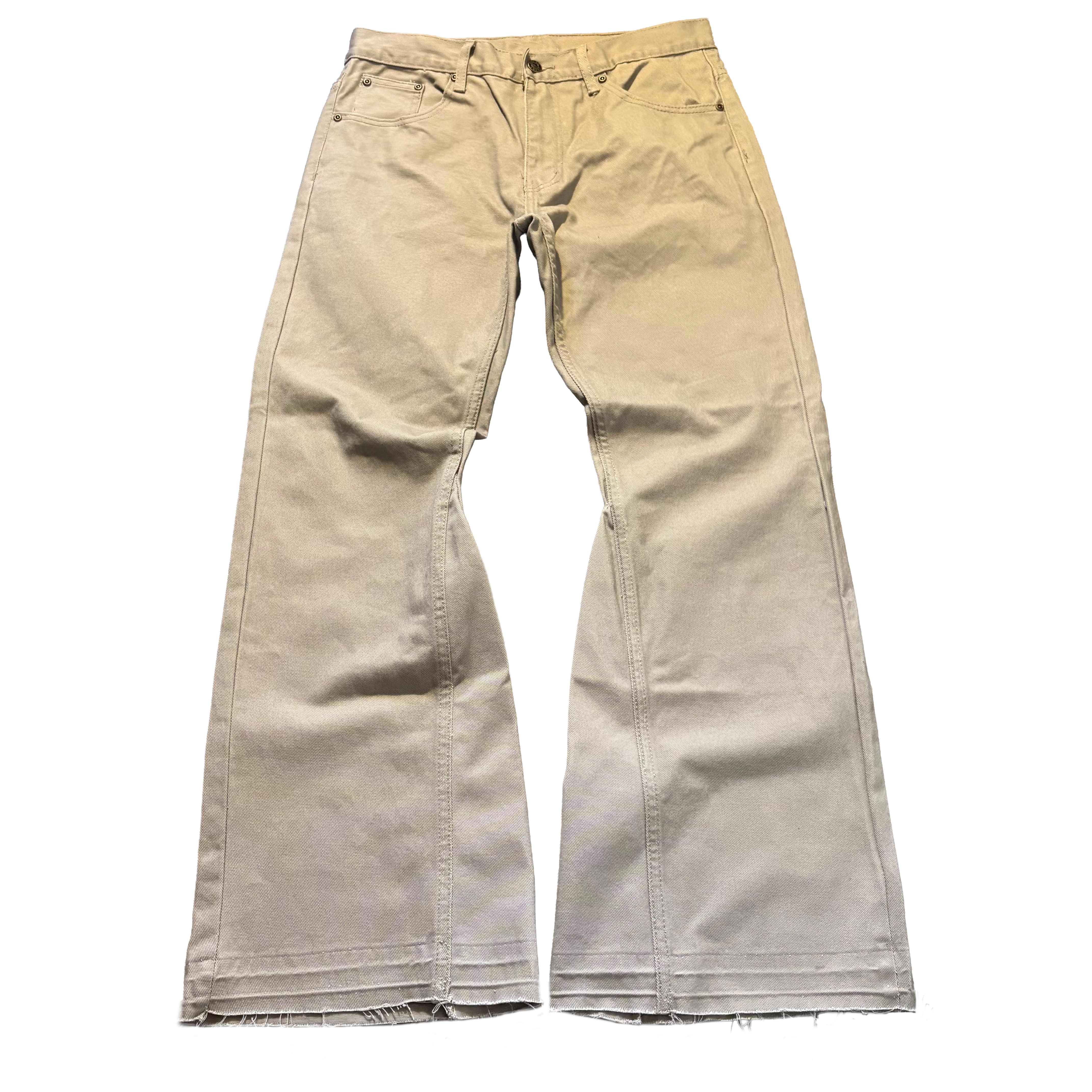 Custom Khaki Flared Jeans